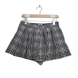 L'AGENCE Women's Pleated Black White Print Short Skort Size 2